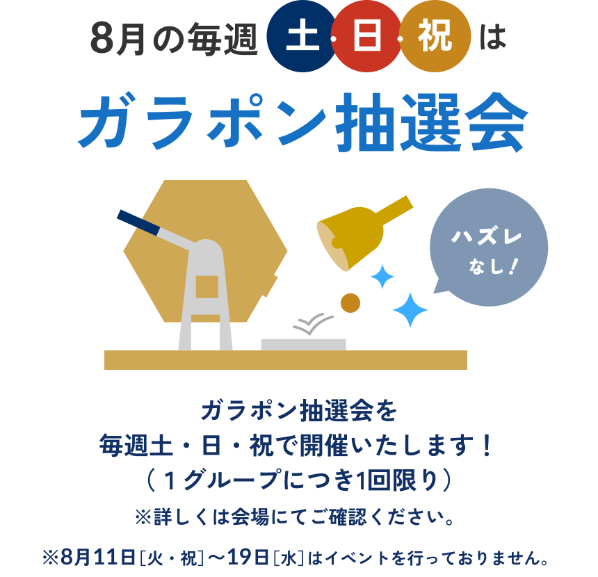 5月の毎週 土・日・祝はガラポン抽選会