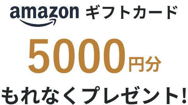 amazonギフトカード5000円分もれなくプレゼント!