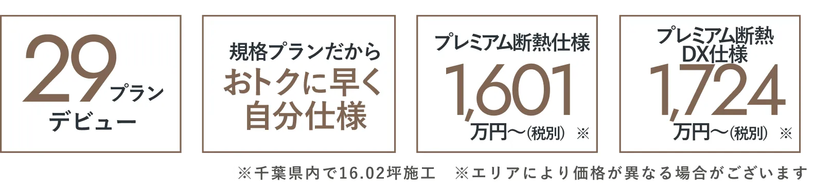 ※千葉県内で16.02坪施工 ※エリアにより価格が異なる場合がございます